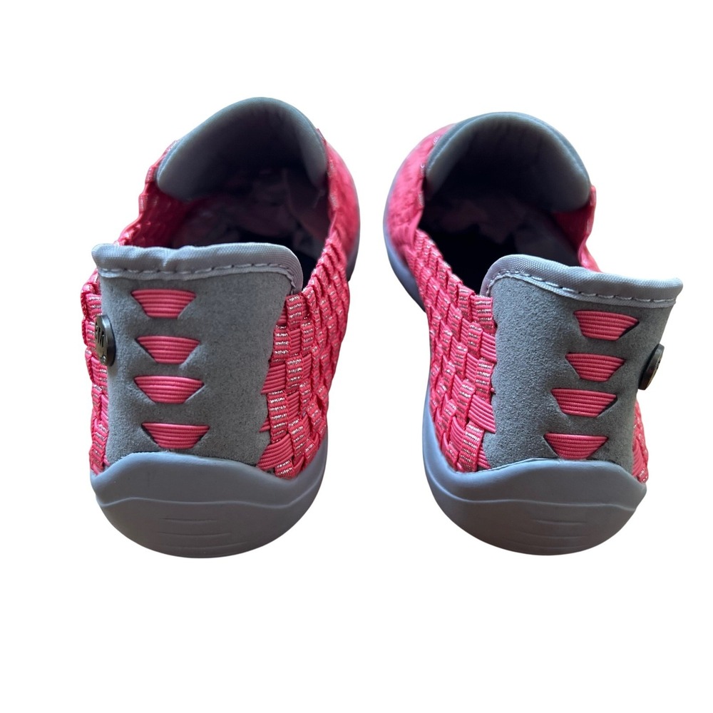 Bernie Mev Women's Woven Elastic Slip On Sneakers Pink Grey Size 38 (US 7) NEW - Picture 6 of 10